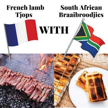 French beer-marinated Lamb Tjops with a South African Braaibroodjie